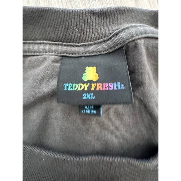 Teddy Fresh Grey Monochrome Box Paneled Tee T-Shirt size 2XL - Picture 3 of 5